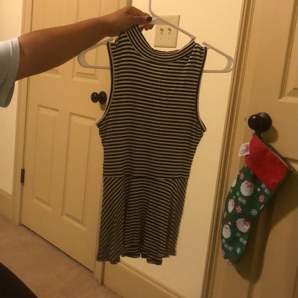 black and white striped blouse